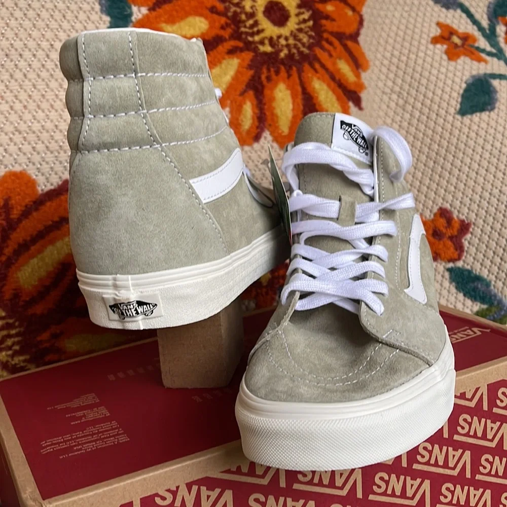 Vans Sk8-Hi Pig Suede Moss Gray/Snow White Men’s sneakers - Picture 10 of 16